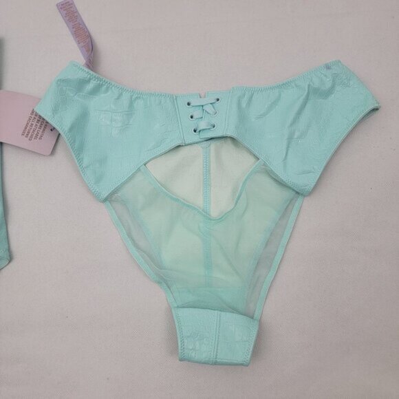 SAVAGE X FENTY Womens MEDIUM Queen of the Galaxy Corset Panty Light Blue Set NWT - Picture 8 of 11